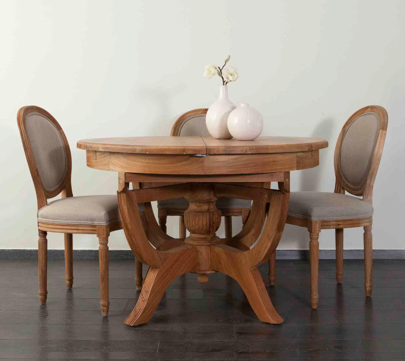 שולחן עגול מעץ מלא