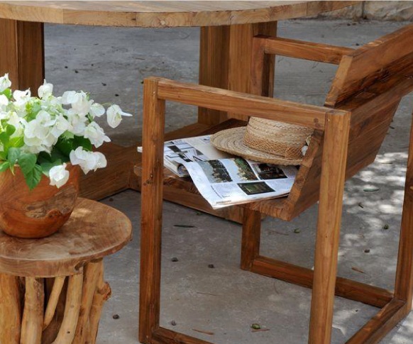 ריהוט גן מעץ מלא