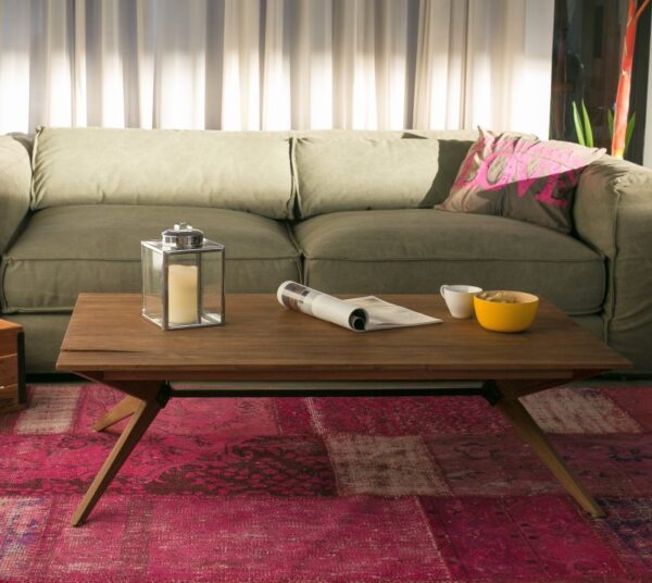 שולחן קפה מלבני לסלון מעץ מלא