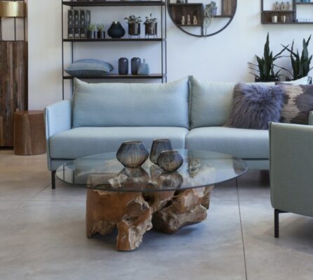 שולחן סלון משורש עץ טיק