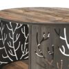 שולחן סלון עגול - עץ וברזל