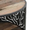 שולחן עגול עץ מלא עם ברזל