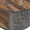 שולחן עגול משולב ברזל ועץ מלא