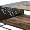 שולחן סלון מעץ ממוחזר משולב ברזל