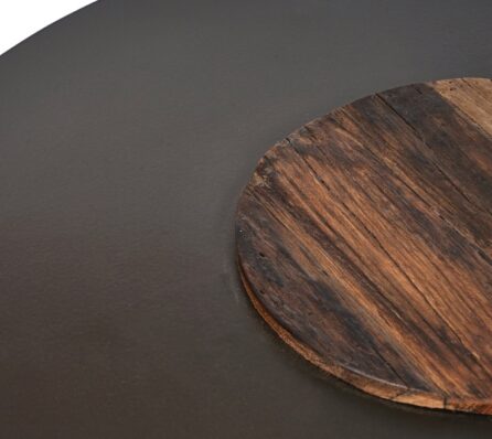 שולחן צד עגול משולב עץ ממוחזר