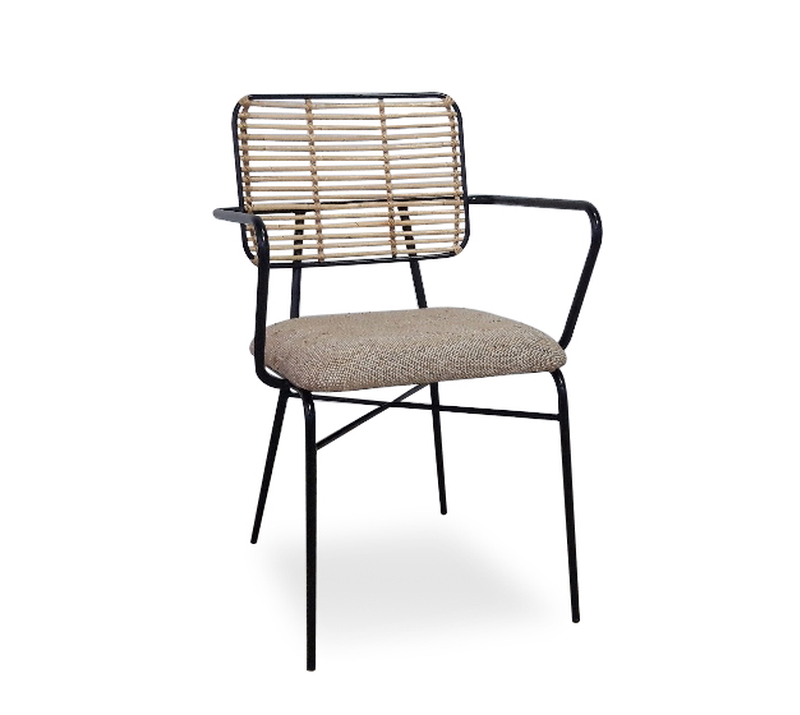 כיסא אוכל ראטן וברזל כיסא אוכל ראטן וברזל