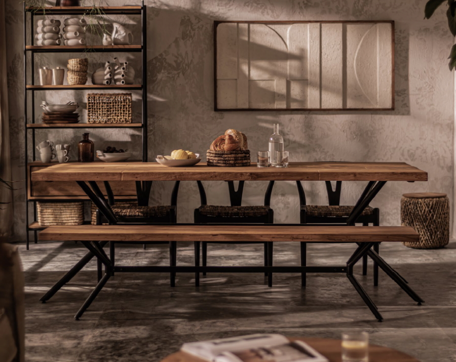 שולחן אוכל עץ ממוחזר