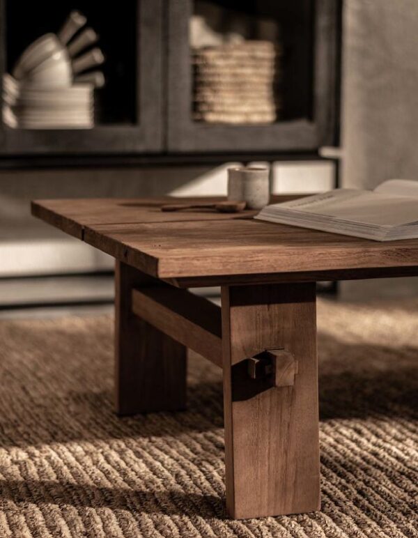 שולחן סלון עץ טיק מלא