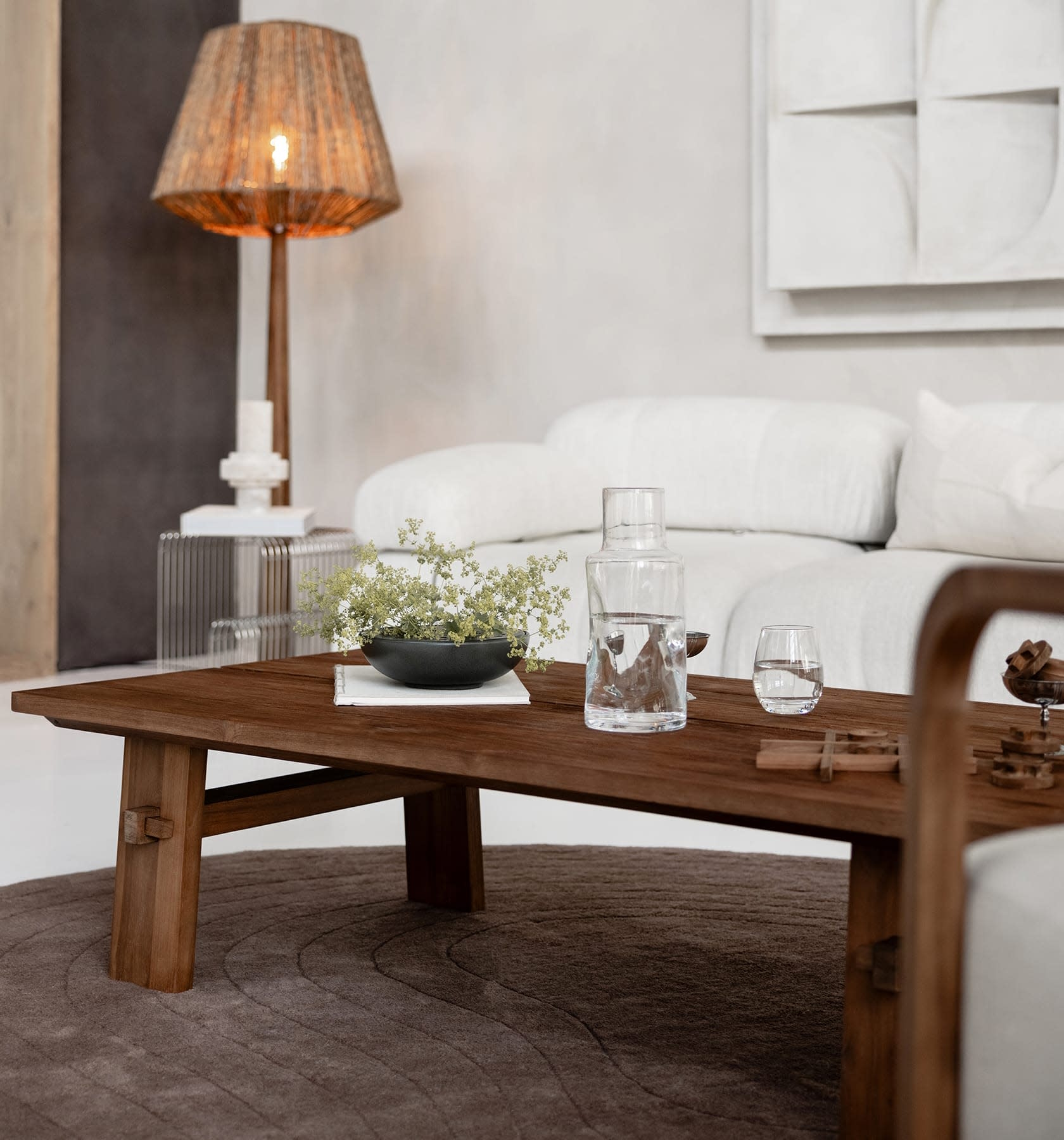 שולחן סלון עץ טיק