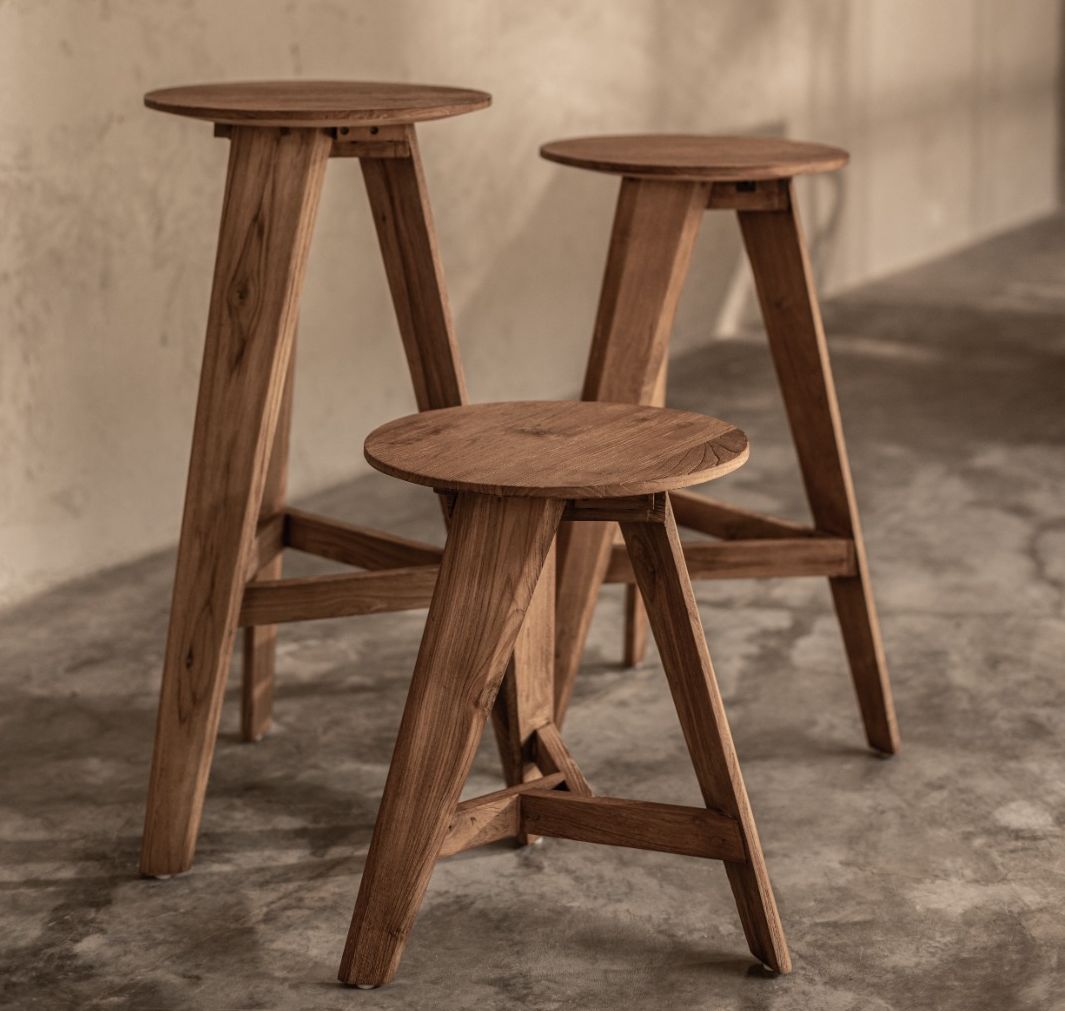 שרפרף עץ מלא