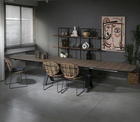 שולחן אוכל מלבני נפתח